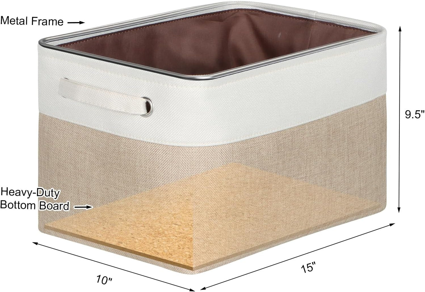 Cubo plegable tela con asas para organizar armario 15x10x9.5