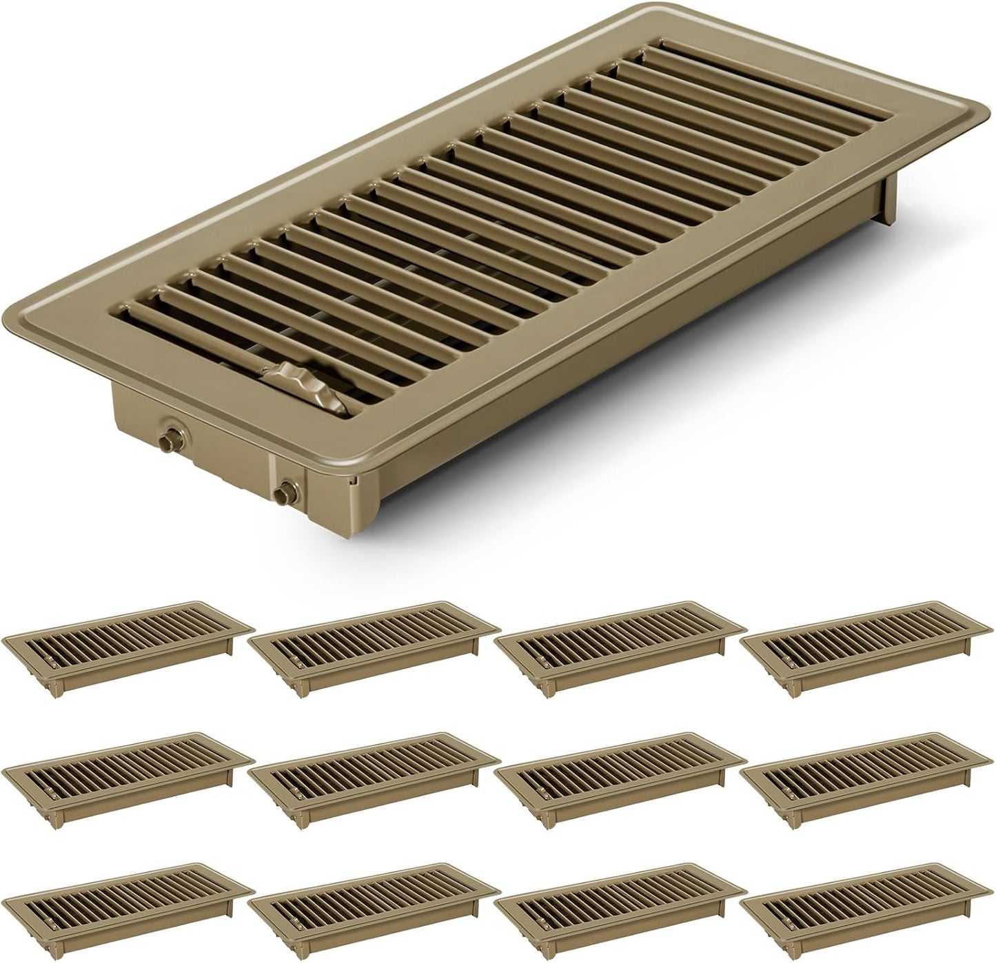 12 Pzas Rejillas Ventilación Suelo 4x10pulg Metal Resiste