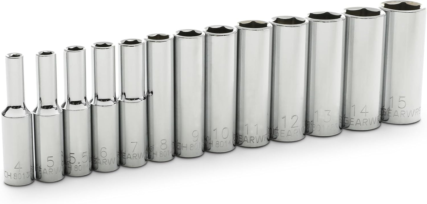 Set 13 Pzas llaves vaso 1/4" métricas 6 pt