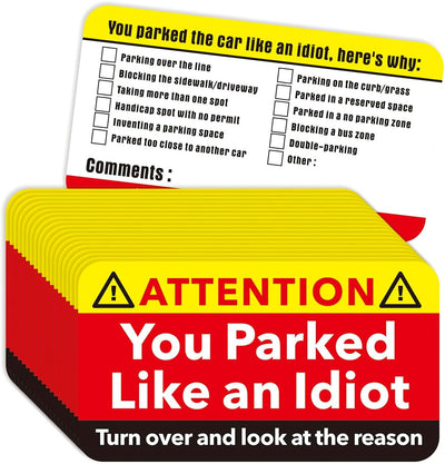 160 Pzas Tarjetas Mal Estacionamiento 8.89x5.08cm Regalo Adultos