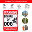 2 Letreros Advertencia Beware of Dog 10x7pulg Aluminio Reflectante
