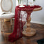 Mantel encaje rojo bordado floral redondo 60