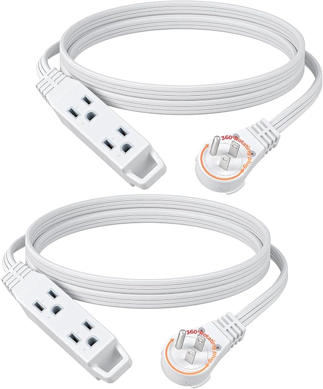 Cable extensión plano giratorio 360° 6ft 3 salidas 16AWG con tierra