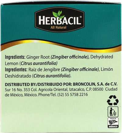 Té hierbas jengibre limón natural 25 bolsas caja 6 pzas