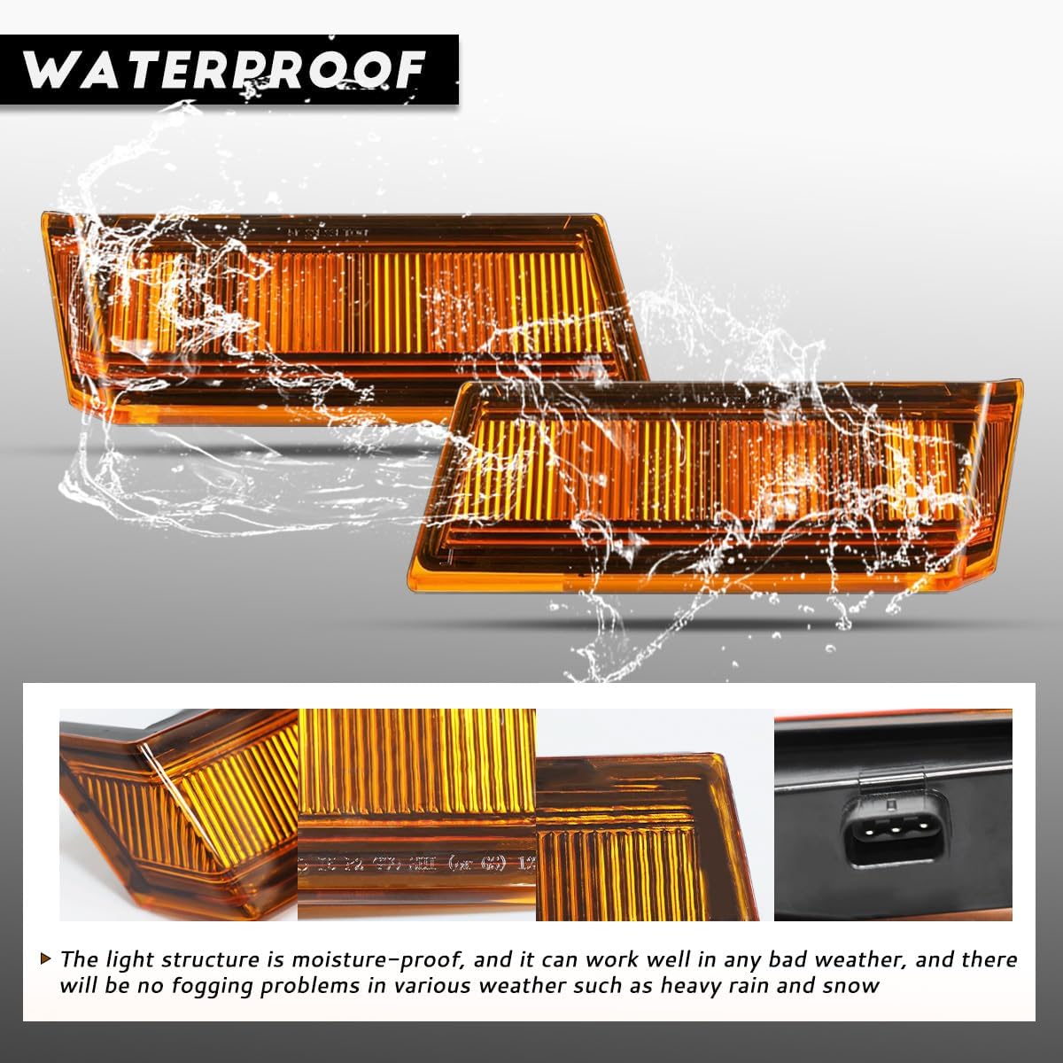Luces señal giro LED ámbar para Freightliner Cascadia