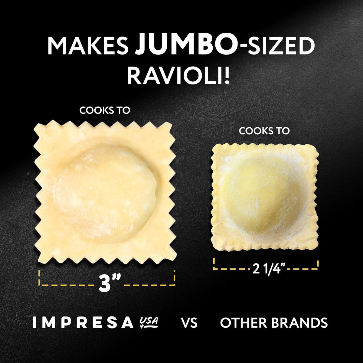 Jumbo Ravioli Maker 2en1 Plástico 2.5pulg 12 Cuadrados XL