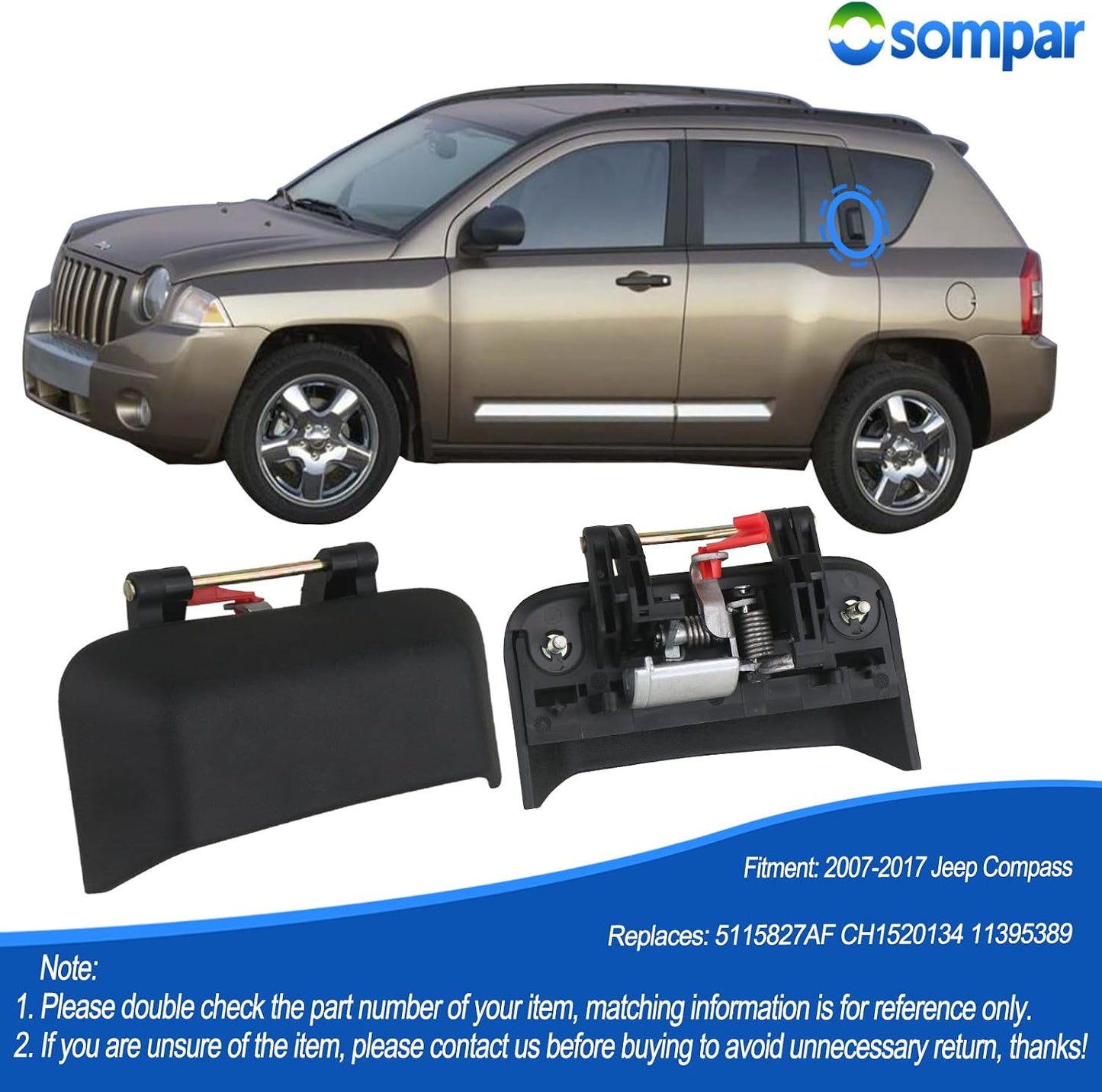 Manija puerta trasera izq Jeep Compass 07-17