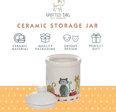 Tarro cerámica con tapa para gatos 35oz