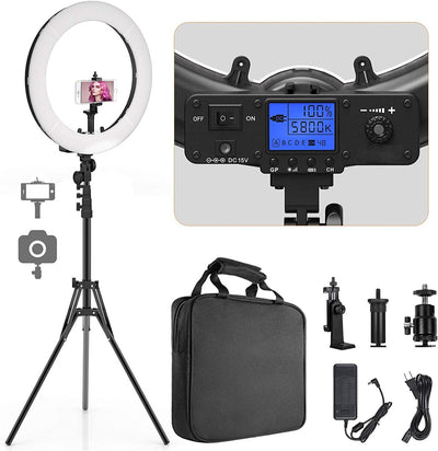 Anillo luz LCD bicolor 19pulg vlogging selfie
