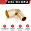10 Accesorios Crimpado PEX 1/2x1/2 Adaptador Cobre Codo 90 Grados