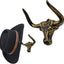 Ganchos sombrero metal cabeza toro hierro fundido decoración