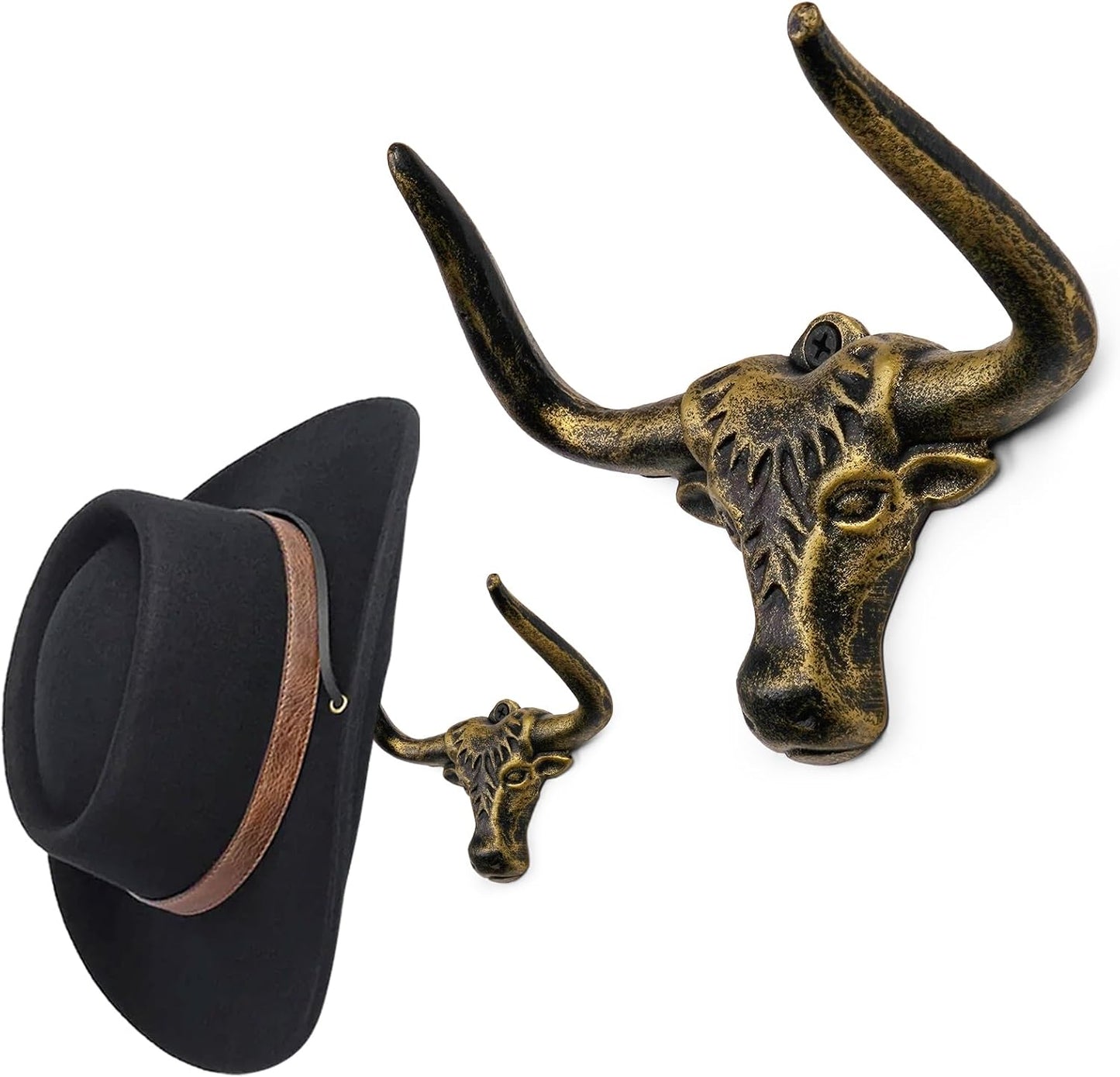 Ganchos sombrero metal cabeza toro hierro fundido decoración
