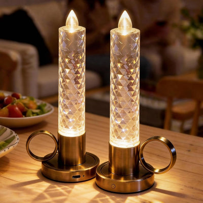 Velas LED recargables con pilas paquete 2 lámpara mesa inalámbrica