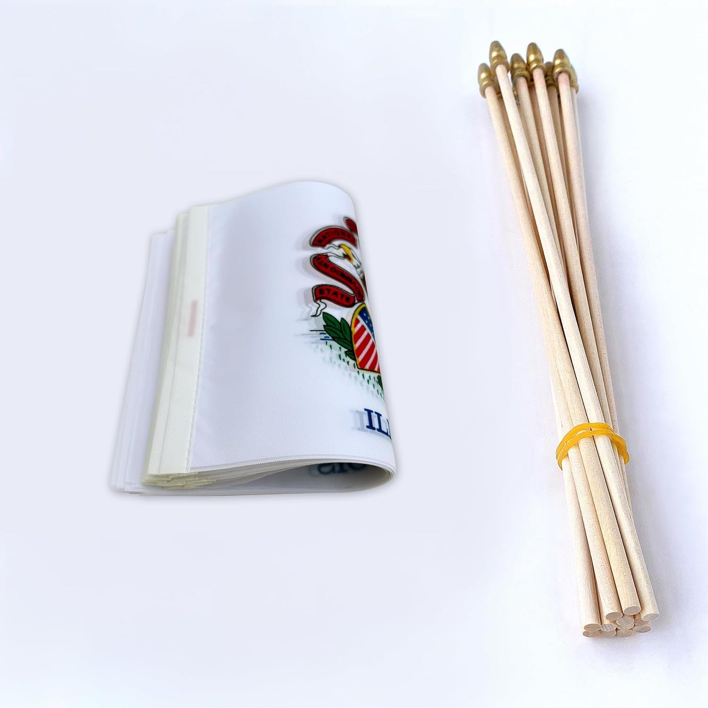 Bandera Illinois madera 5x8pulg set 12