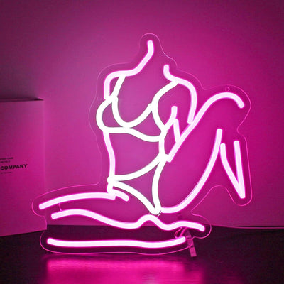 Letrero neón rosa para decoración pared y fiesta