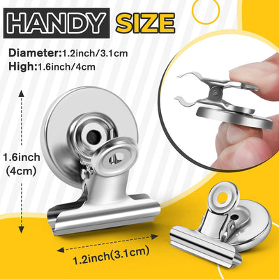 60 Clips Magnéticos Plateados para Refrigerador y Pizarra