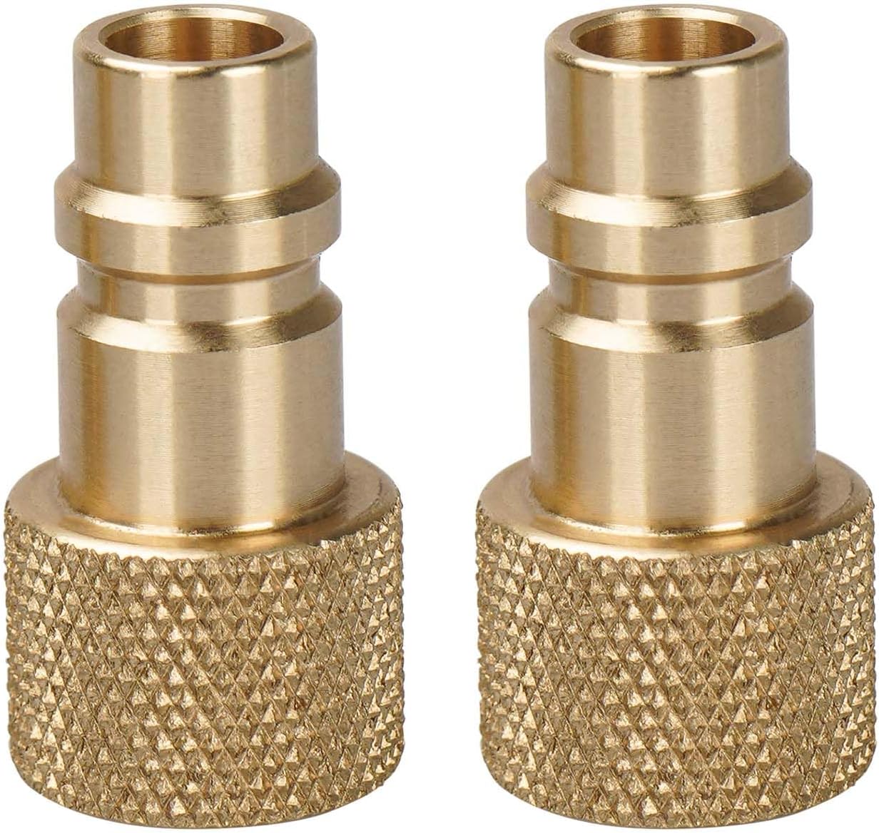 Acoplador recarga AC 1/2 pulg hembra a R-134a macho dorado