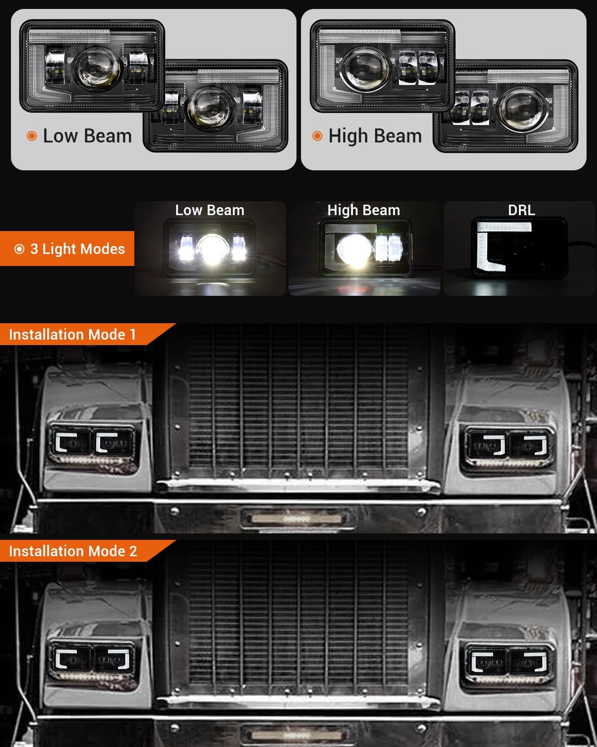 Faros LED comp 4x6pulg para Autos y Camiones