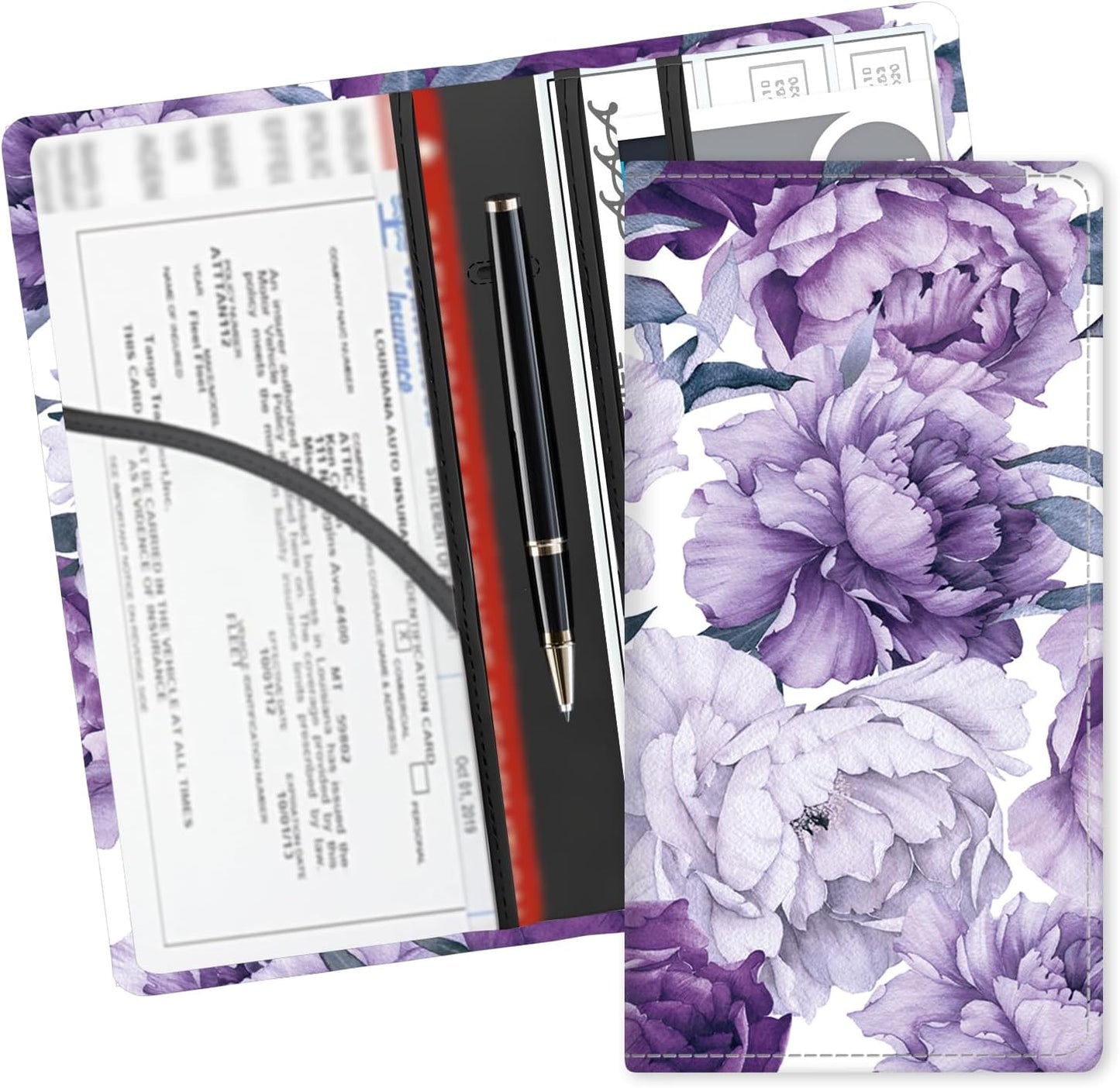 Soporte cuero para documentos y tarjetas vehículo
