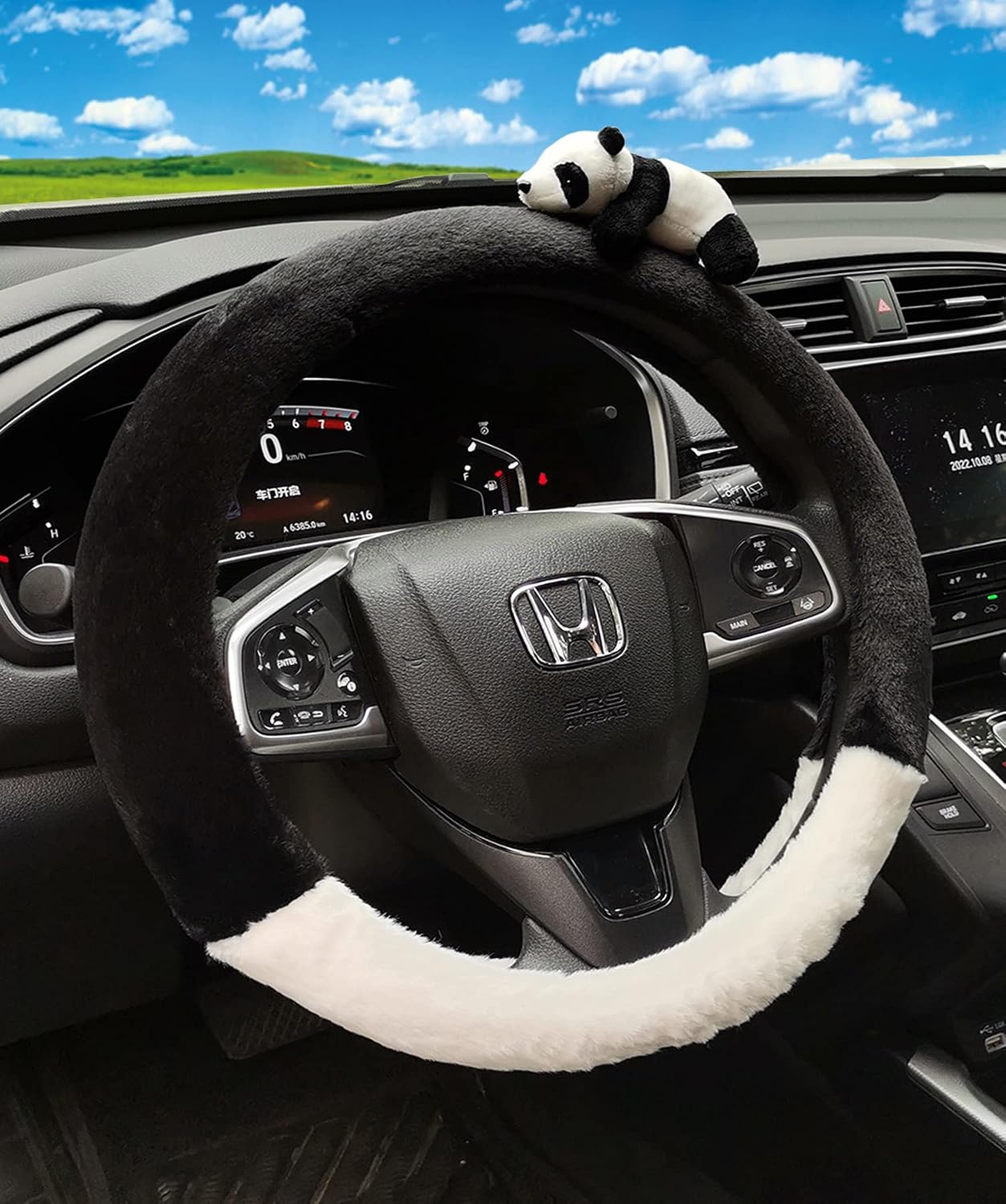 8 Fundas volante panda lindo antiderrap 15" universal
