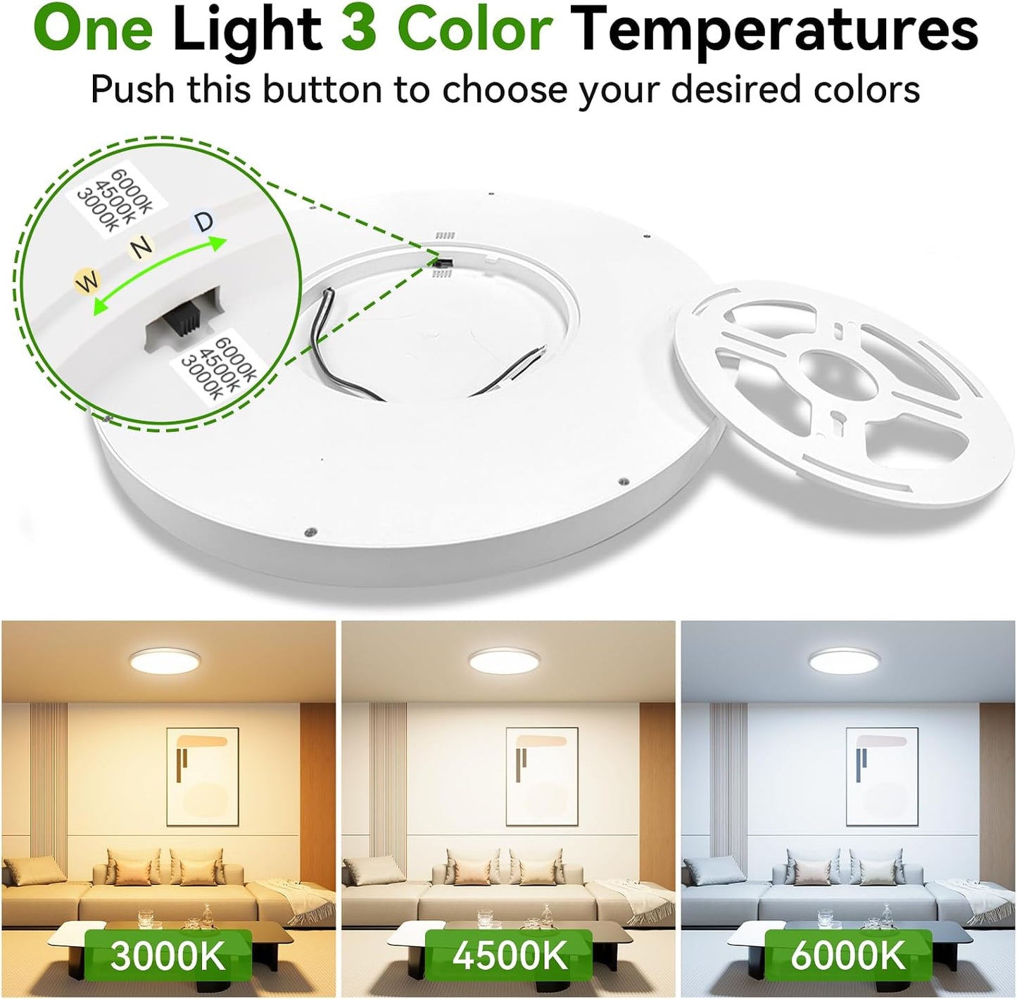 2 Luces LED para Techo de 15.8 Pulg