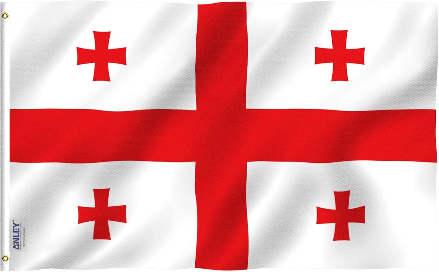 Bandera Georgia 3x5ft poliéster doble costura ojales latón