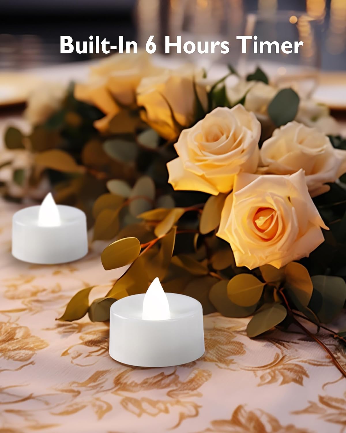 Pack 12 Velas LED Té con Temporizador 6h