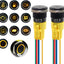 Interruptor botón pestillo 0.748pulg 12-24v cc led amarillo