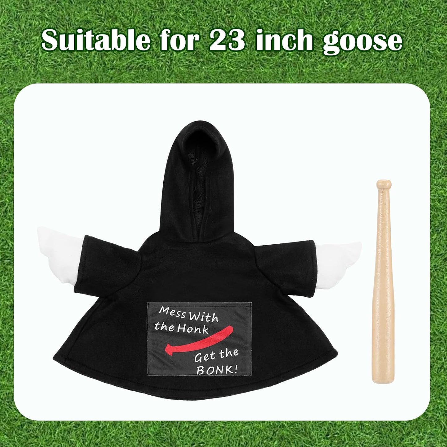 Conjunto ganso béisbol con capucha bocina frase regreso