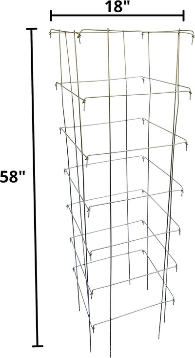 Jaula tomate acero galvanizado 18x18x58pulg plegable