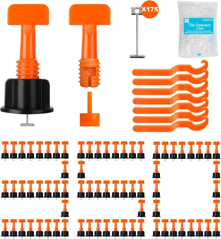 Kit nivelación azulejos 350 niveladores 1/16pulg 1800 clips cuñas acero