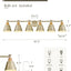 Lámpara baño latón 6 luces oro cepillado 45pulg