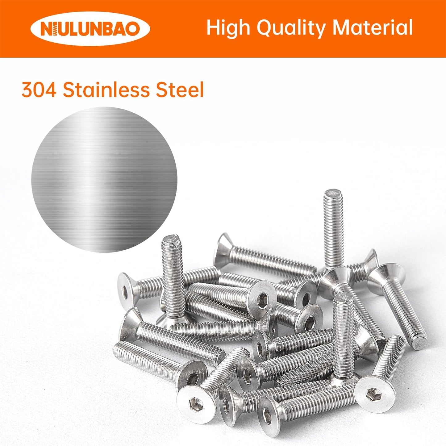 Tornillos M5-0.031 x 2.362pulg acero inox 304 avellanados Allen