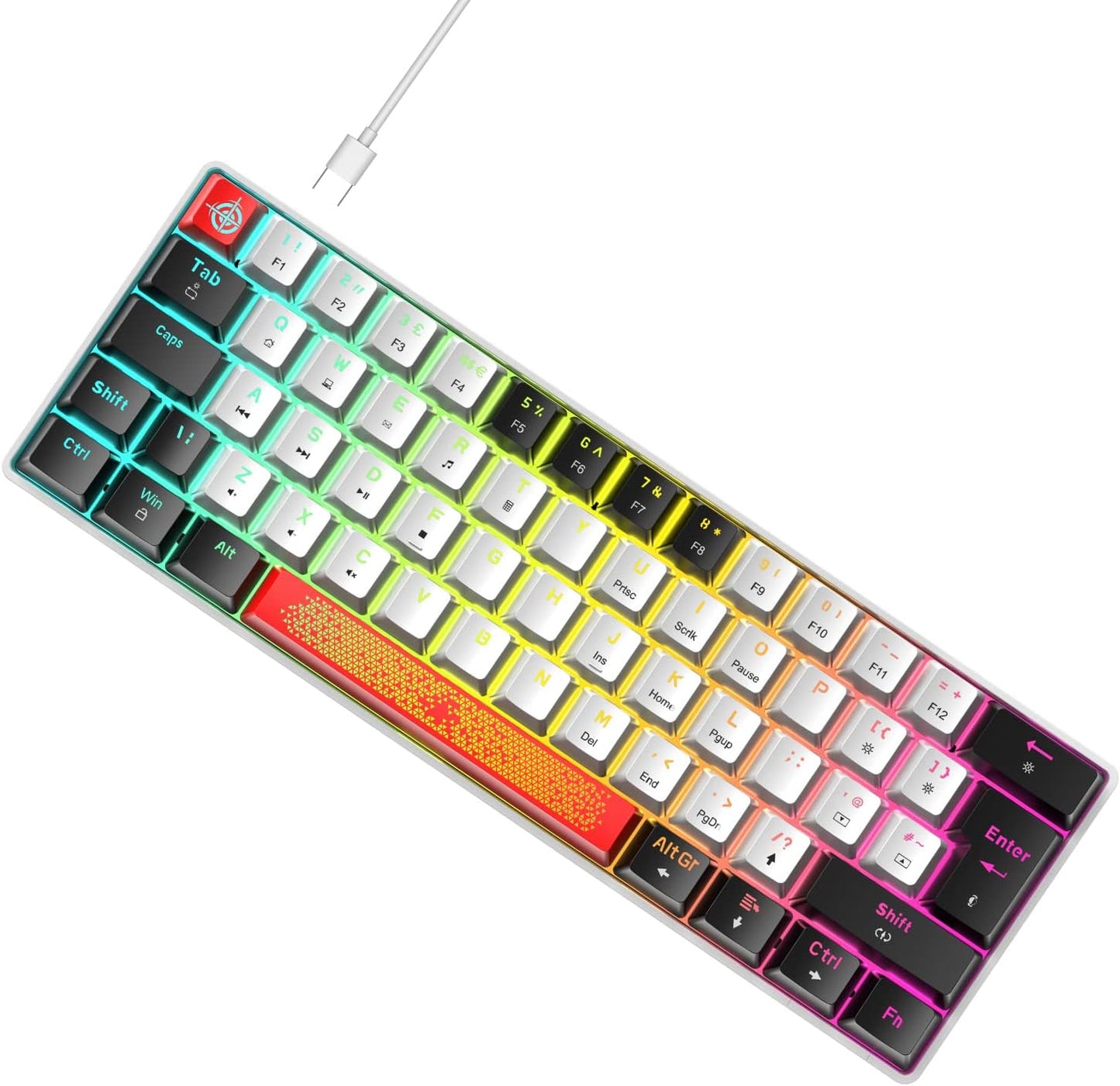 Teclado RGB mecánico 60% USB C 18 LED Chroma