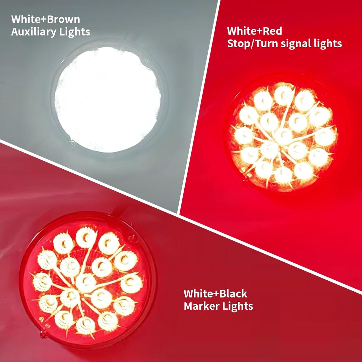 2 Pzas Luces LED Sandía Roja y Blanca para Camiones