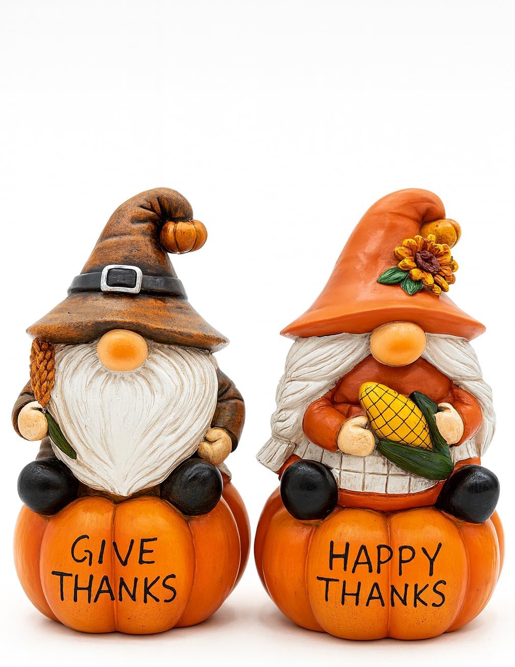 Figura gnomos otoño 2 pzas centro mesa decoración hogar jardín