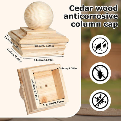 2 Tapos Poste Madera 4x4pulg Resistentes Putrefacción Cedro