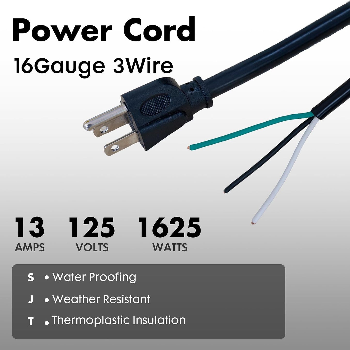 Cable extensión 6ft 16/3 clavijas UL herramientas