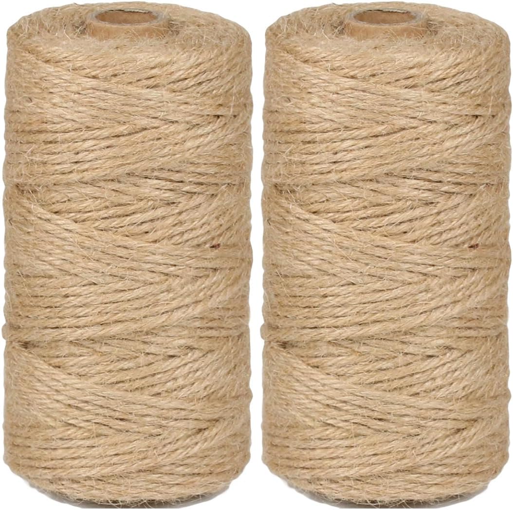 2 Rollos Cuerda Yute 3mm 200m para Manualidades y Decoración