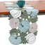 Mesa Camino Calabaza Azul 90pulg Bordado Hojas Rectangular