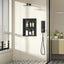 Nicho ducha acero inox 14x18" estante negro mate