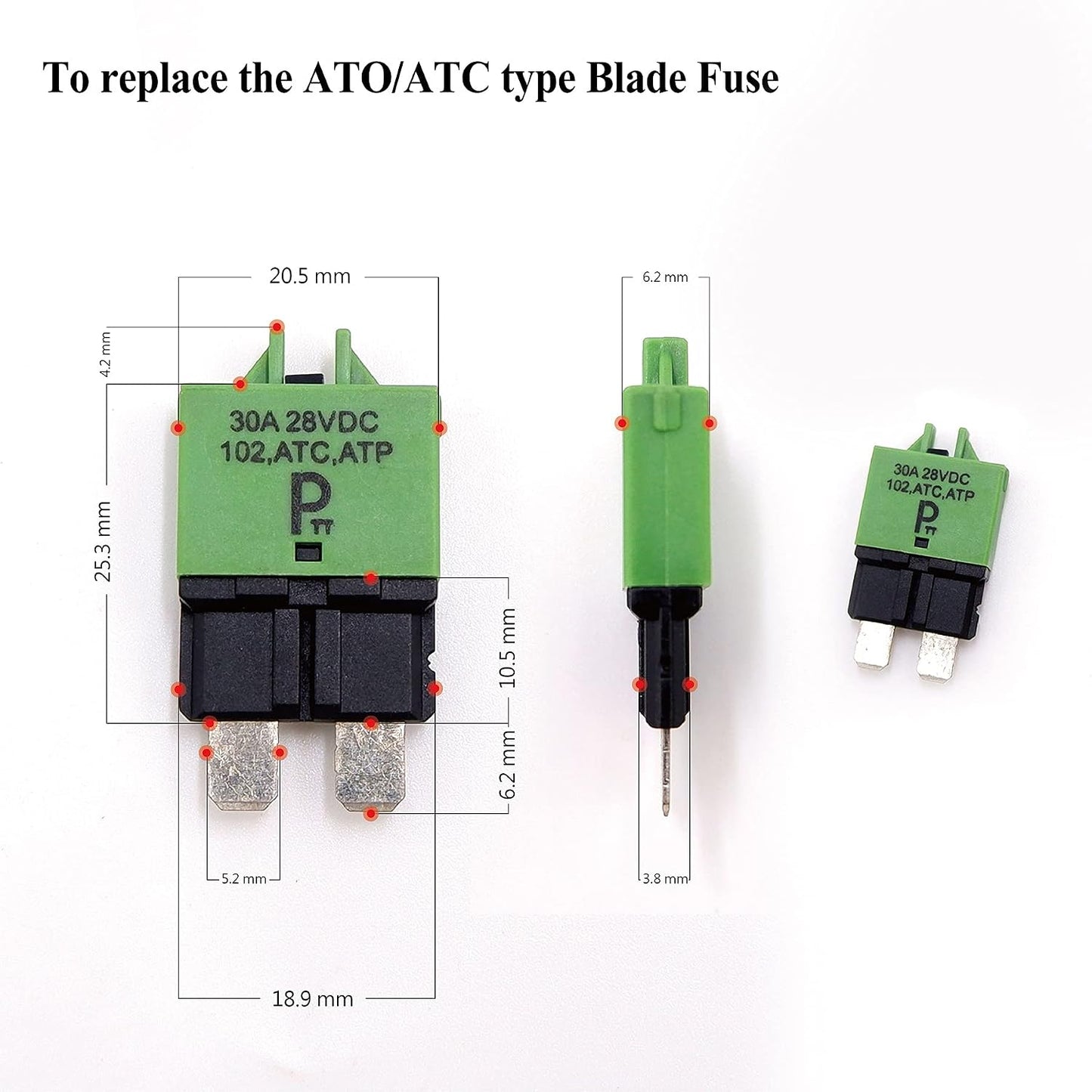 Disyuntores T3 30A 3pcs reinicio manual automotriz