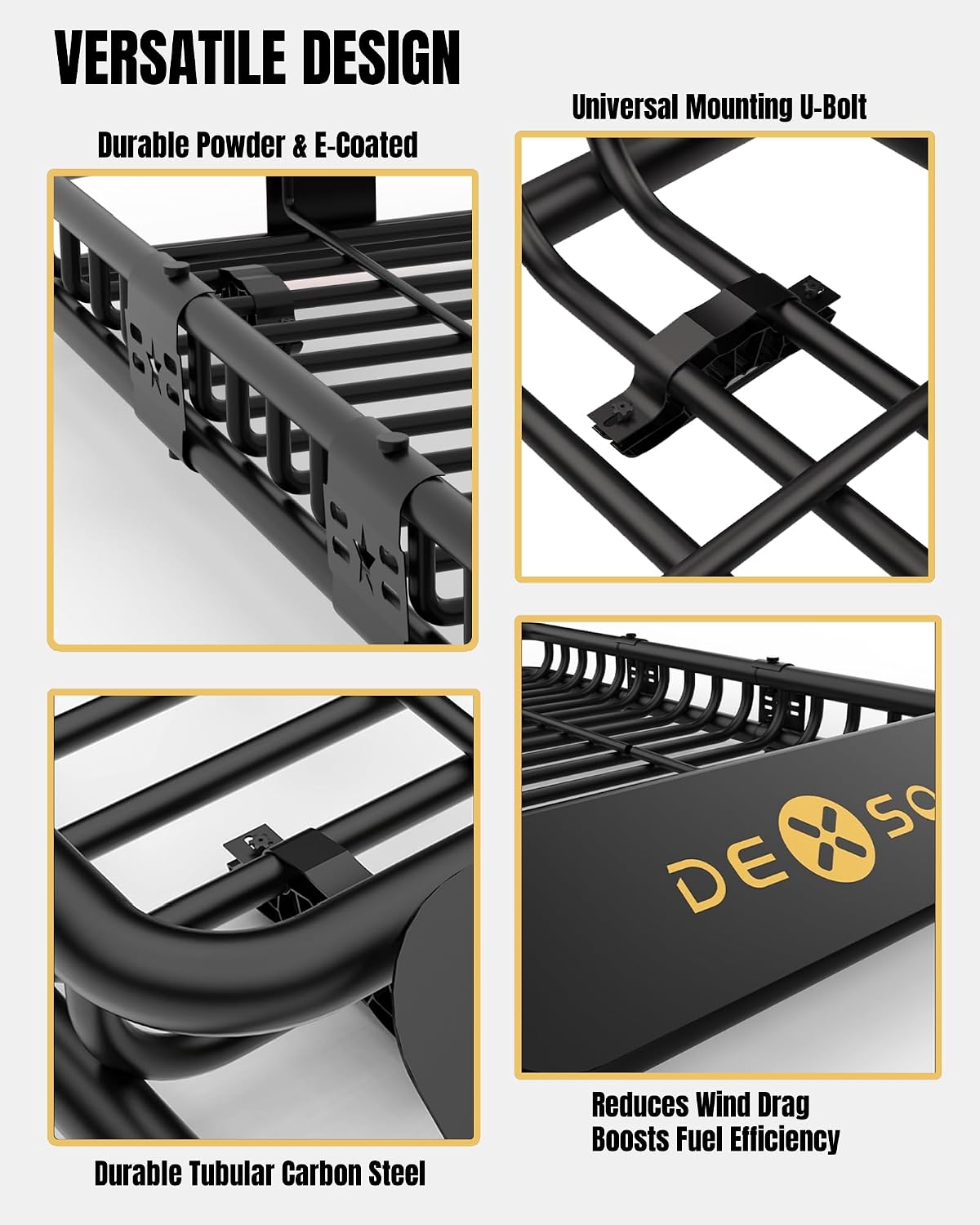 Canastilla techo universal SUV 64x39 con bolsa 21pies³