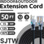 Cable extensión impermeable 50ft negro para jardín