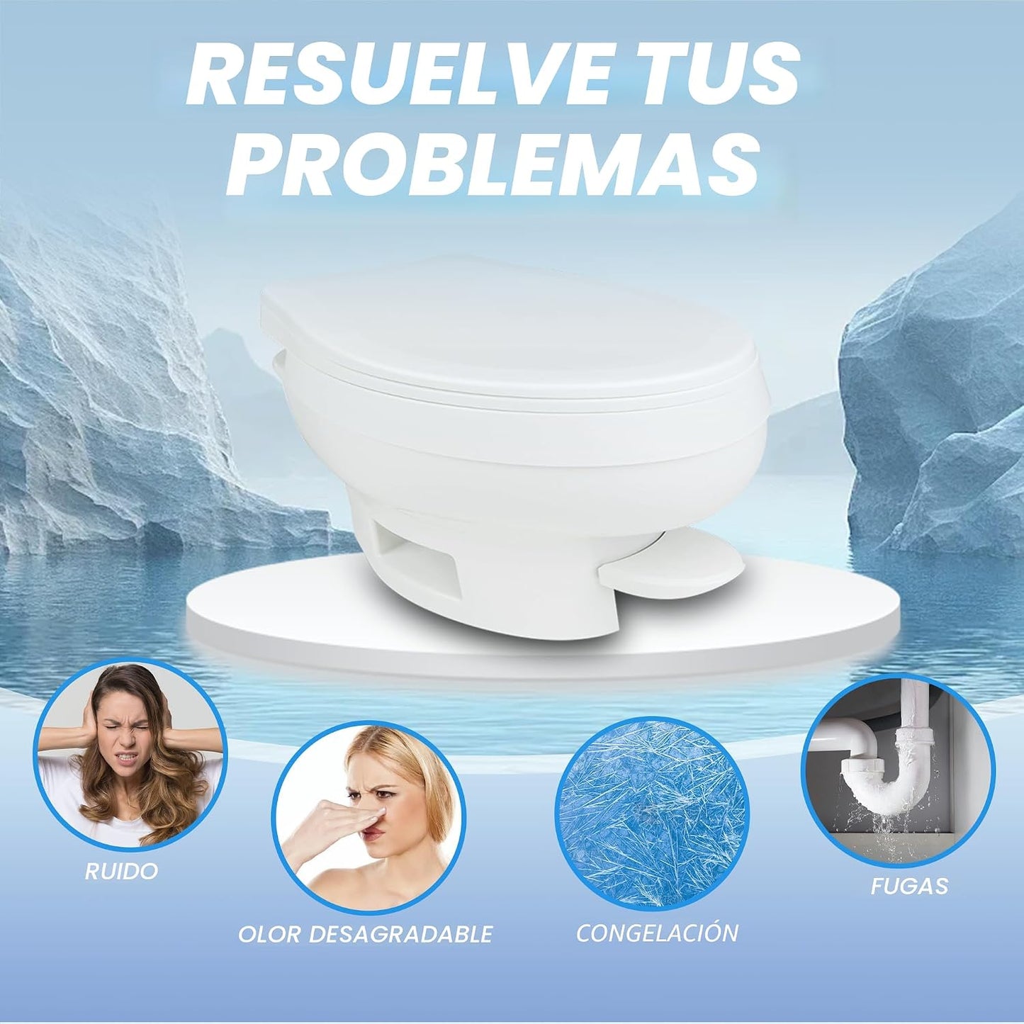Kit válvula agua inodoro RV resistente congelación