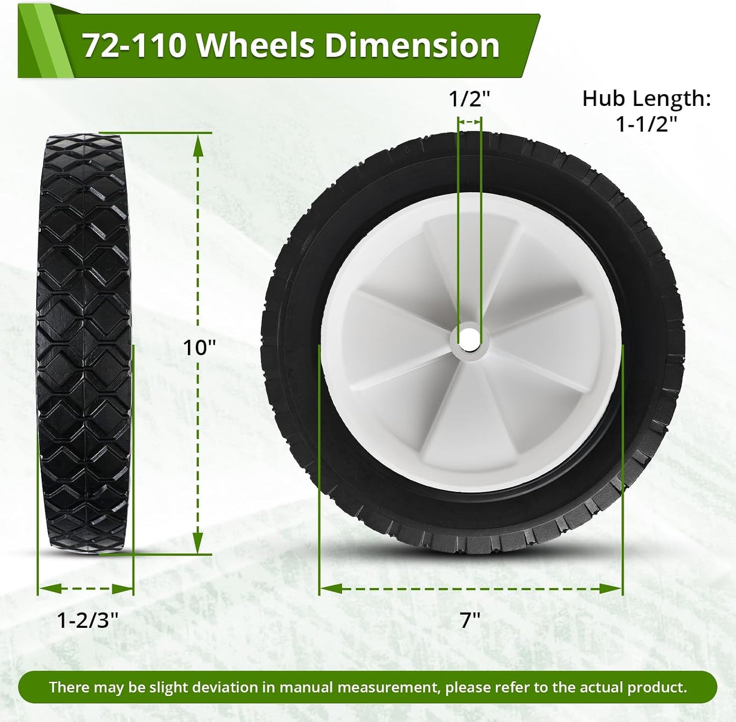 Ruedas 10" universales para cortacésped carretilla 2 Uds