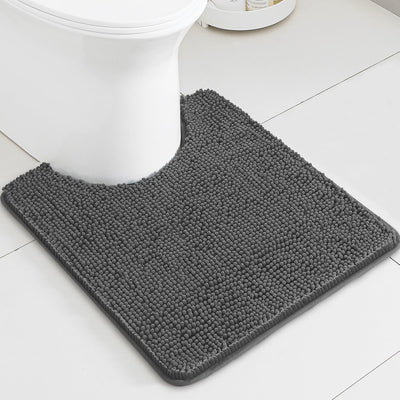 Alfombra baño forma U gris oscuro antideslizante 20x24pulg