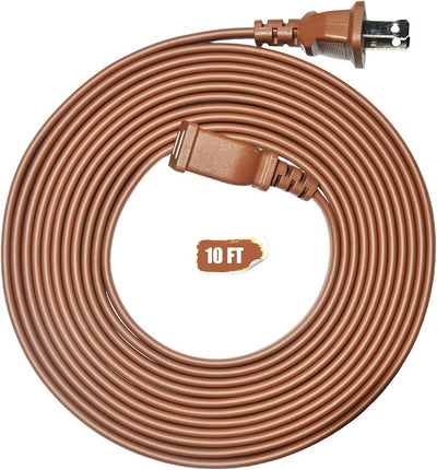 Cable extensión plano marrón 10ft uso interior exterior con toma