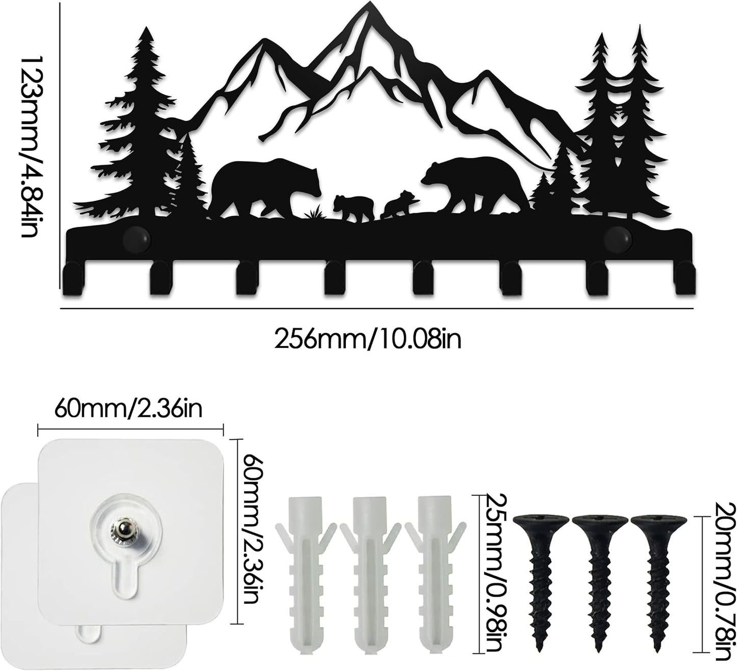 Ganchos para llaves soporte pared oso decoración metal