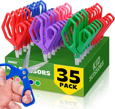 35 Tijeras 5pulg Niños Acero Inox Agarre Cómodo